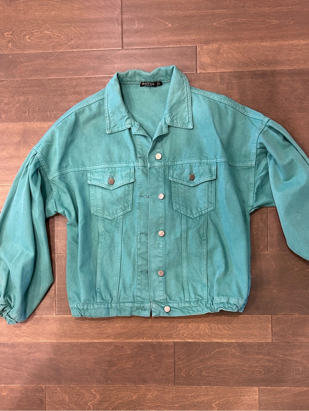 Nasty Gal Teal Green Denim Jacket
